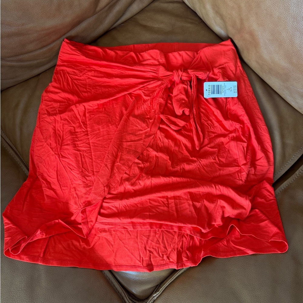 Vibrant Red Women's Wrap Skirt